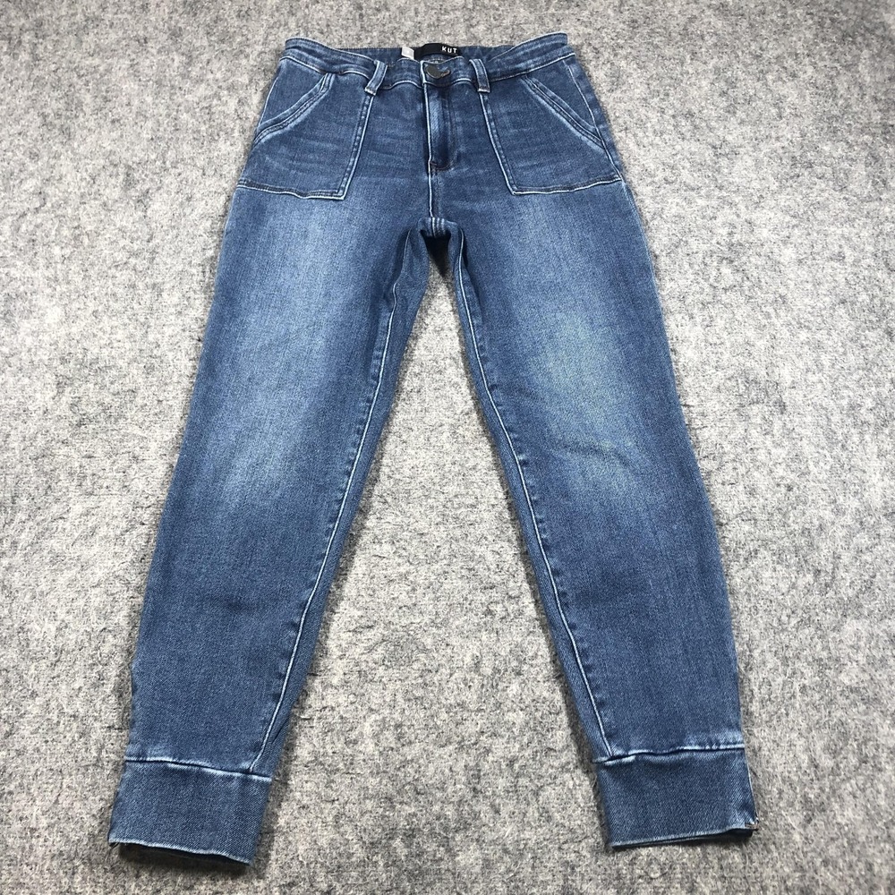 KUT From‎ The Kloth Jeans Womens 8 Medium Wash High Rise Skinny Ankle Zip Denim